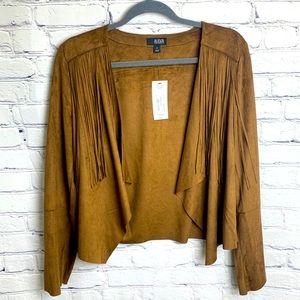 a.n.a Brown Suede fringe jacket